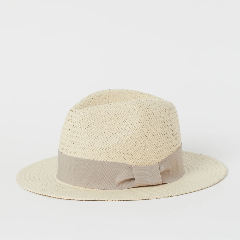 H&M STRAW HAT WITH GROSGRAIN BAND Ribbon